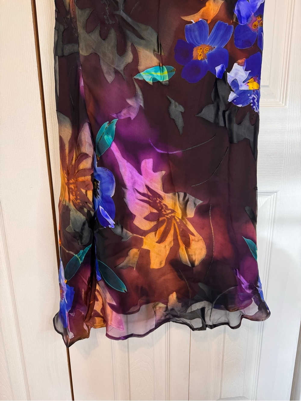 Ampour Floral Watercolor Sleeveless Layered Dress Vibrant Multicolor Size Medium - Picture 5 of 15